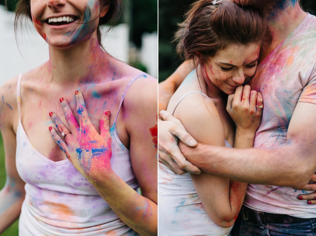 colored chalk engagement shoot